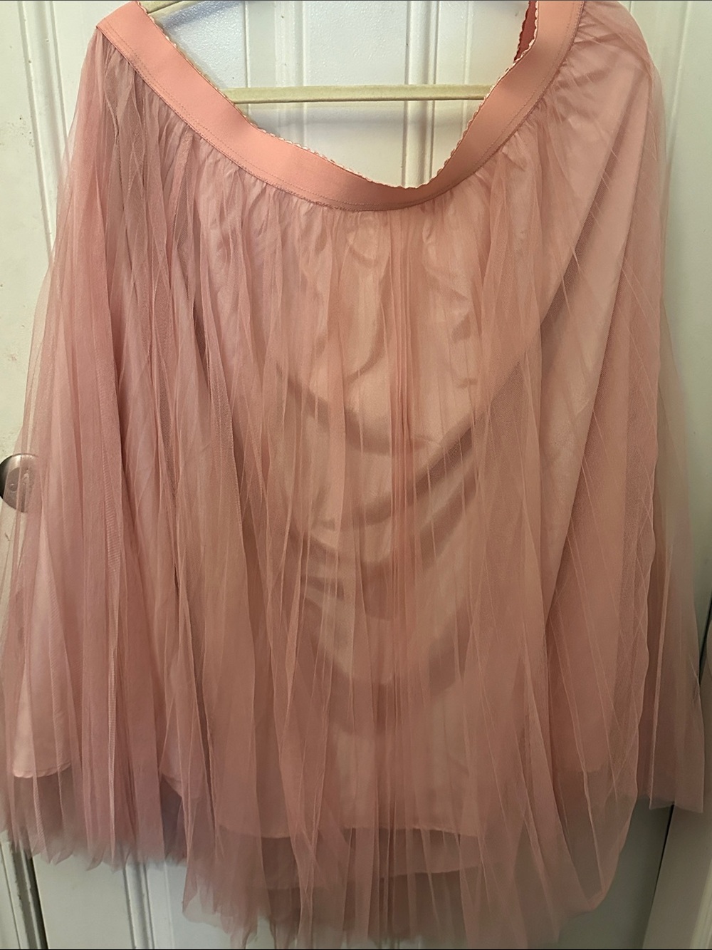 SHEIN Blush Pink Pleated Tulle Skirt size 30 plus size